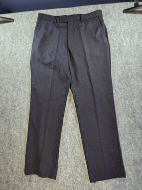 Perry Ellis Dress Pants Mens 34 Black Pinstripe Business Trousers